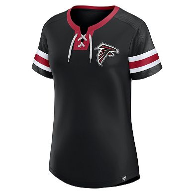 Women's�Fanatics Black Atlanta Falcons Lace-Up Bling T-Shirt