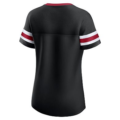 Women's�Fanatics Black Atlanta Falcons Lace-Up Bling T-Shirt
