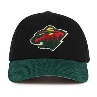 Men's American Needle Black/Green Minnesota Wild Burnett Adjustable Hat