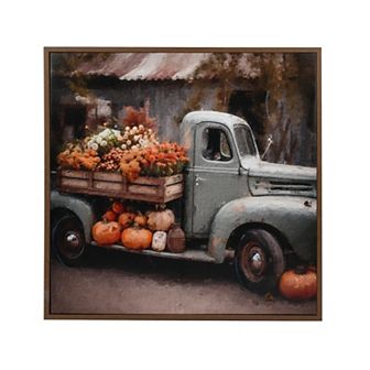 Fall Truck Framed Canvas Wall Decor