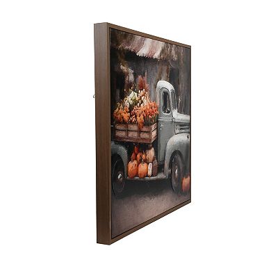 Fall Truck Framed Canvas Wall Decor