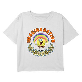Girls 7-16 Nickelodeon SpongeBob SquarePants Imagination Rainbow Cropped Graphic Tee