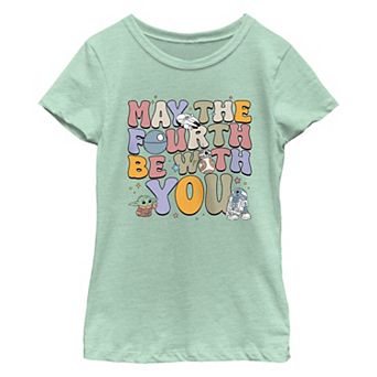 Girls 7-16 Star Wars The Mandalorian May The Fourth Be With You Graphic Tee