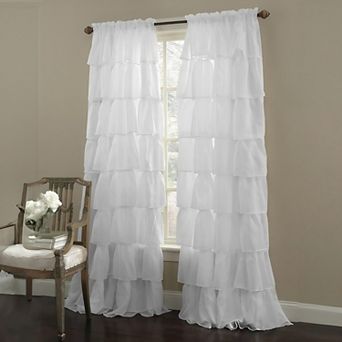 Dainty Home Carnival 2-Pack Light Filtering Pleated Layered Rod Pocket Curtain Panel Pair