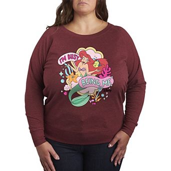 Disney's The Little Mermaid Ariel Plus Size Busy Being Me French Terry Long Sleeve Tee
