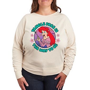 Disney's The Little Mermaid Ariel Plus Size Tangle Free French Terry Long Sleeve Tee