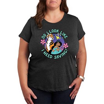 Disney's Aladdin Jasmine Plus Size Need Saving Graphic Tee