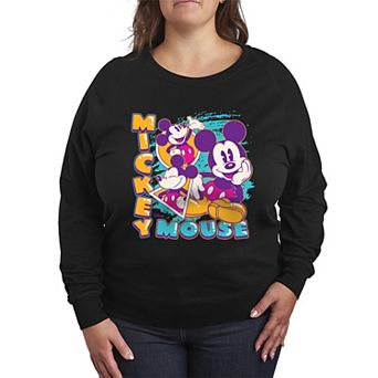 Disney's Mickey Mouse Plus Size Retro French Terry Long Sleeve Tee