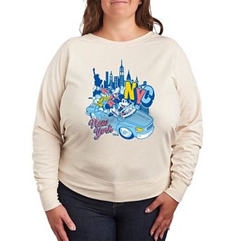 Disney's Mickey Mouse & Friends Plus Size NYC French Terry Long Sleeve Tee