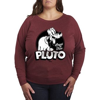 Disney's Pluto Plus Size Loyal & True French Terry Long Sleeve Tee