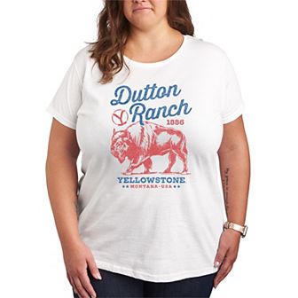 Plus Size Yellowstone Dutton Ranch USA Graphic Tee