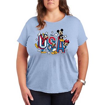 Disney's Mickey & Friends Plus Size USA Graphic Tee