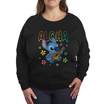Disney's Lilo And Stitch Plus Size Aloha French Terry Long Sleeve Tee