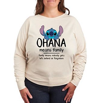 Disney's Lilo And Stitch Plus Size Ohana French Terry Long Sleeve Tee