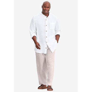 KingSize Men's Big & Tall Gauze Mandarin Collar Shirt