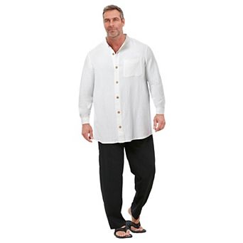 KingSize Men's Big & Tall Gauze Mandarin Collar Shirt