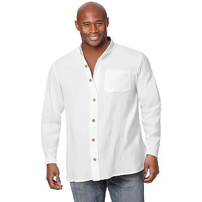 mens big and tall cotton dress shirts Big & Tall Performance Comfort L/S Shirt