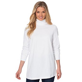 Woman Within Plus Size Petite Perfect Long-Sleeve Turtleneck Tee