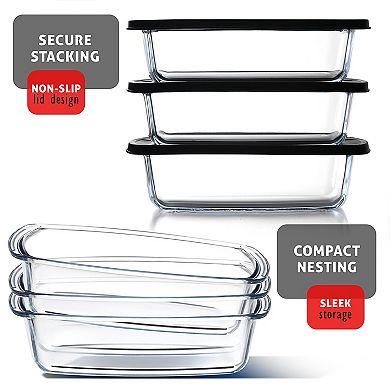 Eatex 3 PC Glass Bread Pans For Baking