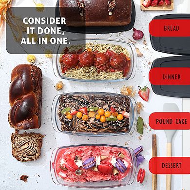 Eatex 3 PC Glass Bread Pans For Baking