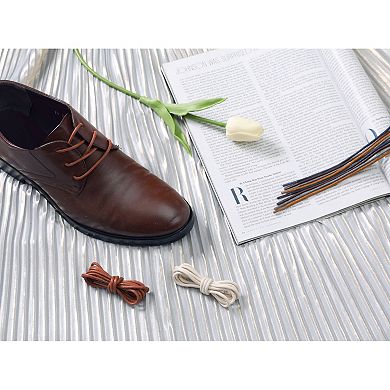 2 Pair Waxed Shoe Laces Round Solid Woven Shoelaces for Boots Men and Women 180cm/70.87"