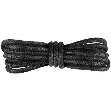 2 Pair Waxed Shoe Laces Round Solid Woven Shoelaces for Boots Men and Women 180cm/70.87"