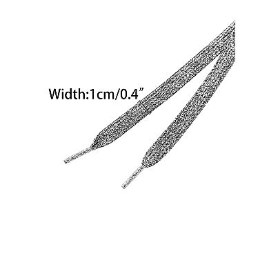 1 Pair Glitter Metallic Flat Shoelaces Colorful Sequin Sparkling Shoestring Sneakers 140cm/55.12"