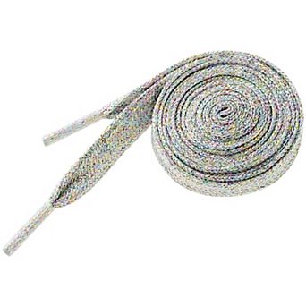 1 Pair Glitter Metallic Flat Shoelaces Colorful Sequin Sparkling Shoestring Sneakers 140cm/55.12"