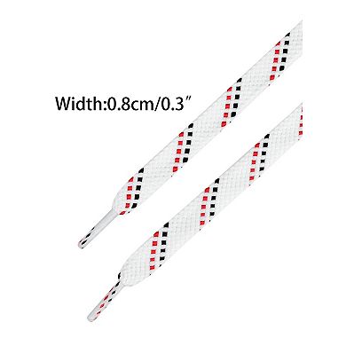 2 Pairs Shoe Laces Flat Double Color Twill Shoe Strings Sneakers 100cm/39.37"