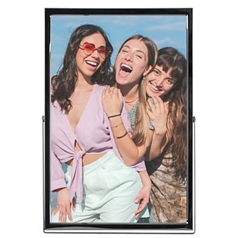 Polished Metal Glass Picture Frame for Photo and Poster Vertical Photo Formats for Tabletop