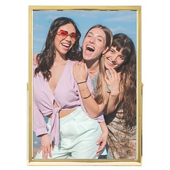 Polished Metal Glass Picture Frame for Photo and Poster Vertical Photo Formats for Tabletop