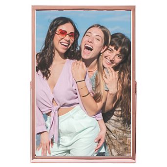 Polished Metal Glass Picture Frame for Photo and Poster Vertical Photo Formats for Tabletop