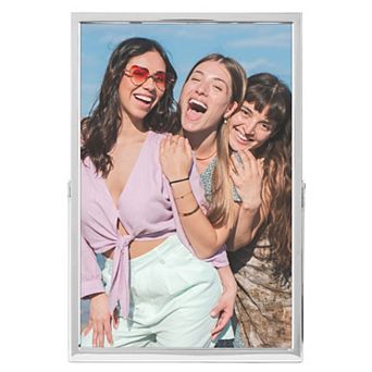 Polished Metal Glass Picture Frame for Photo and Poster Vertical Photo Formats for Tabletop