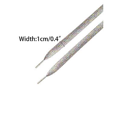 1 Pair Glitter Metallic Flat Shoelaces Colorful Sequin Sparkling Shoestring Sneakers 100cm/39.37"