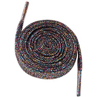 1 Pair Glitter Metallic Flat Shoelaces Colorful Sequin Sparkling Shoestring Sneakers 100cm/39.37"
