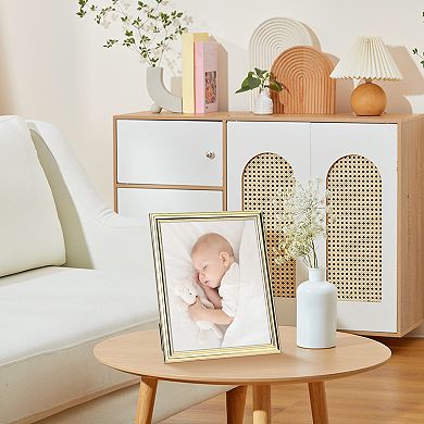 Metal Picture Frame Photo and Poster Modern Clear Glass Photo Formats Family Tabletop Display 6"x8"