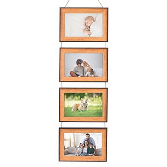 Hanging Collage Photo Frames Wall Decor, Family Picture Frame with Rope