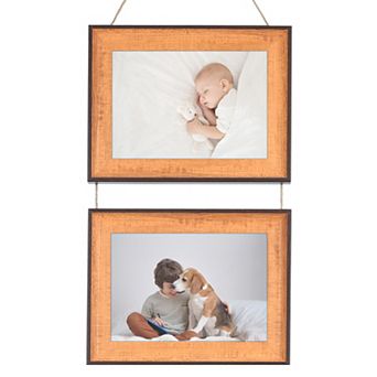Hanging Collage Photo Frames Wall Decor, Family Picture Frame with Rope