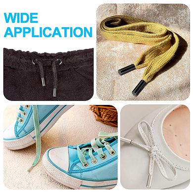 Metal Shoe Lace Tips, 4Pcs Shoelace Head, Cylindrical Tips Cords End Replacement for Shoestring