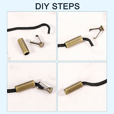 Metal Shoe Lace Tips, 4Pcs Shoelace Head, Cylindrical Tips Cords End Replacement for Shoestring