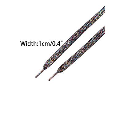 1 Pair Glitter Metallic Flat Shoelaces Colorful Sequin Sparkling Shoestring Sneakers 120cm/47.24"