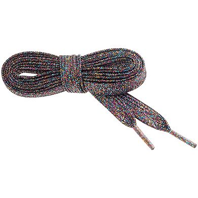 1 Pair Glitter Metallic Flat Shoelaces Colorful Sequin Sparkling Shoestring Sneakers 120cm/47.24"