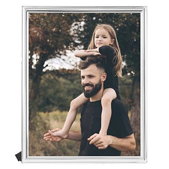 Smooth Metal Picture Frame Photo and Poster, Horizontal and Vertical Photo Formats Office Tabletop
