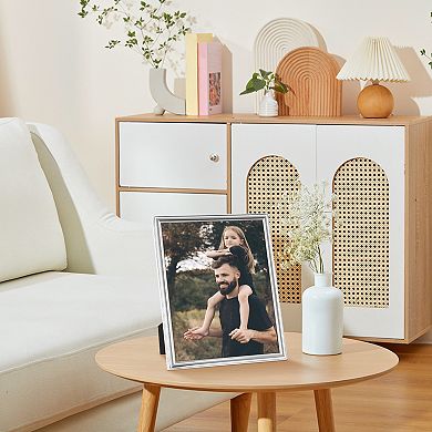 Smooth Metal Picture Frame Photo and Poster, Horizontal and Vertical Photo Formats Office Tabletop