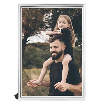 Smooth Metal Picture Frame Photo, Horizontal and Vertical Photo Formats Office Home Tabletop 3.5"x5"