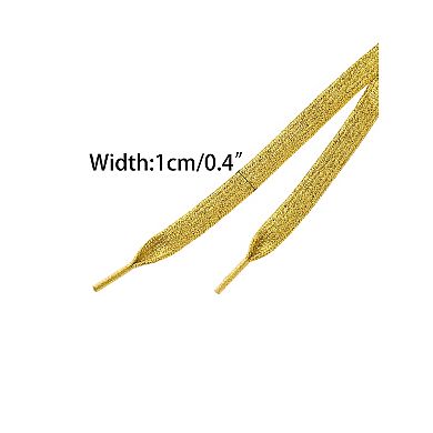 1 Pair Glitter Metallic Flat Shoelaces Colorful Sequin Sparkling Shoestring Sneakers 160cm/62.99"