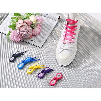 Pair Colorful Gradient Flat Shoelaces Shoestring Shoe Laces for