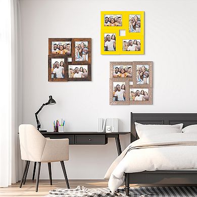 Collage Picture Frames, Family Photo Frame Set of 4 for Wall Hanging Decor 12.6" x 12.6" x 1.2"