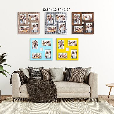 Collage Picture Frames, Family Photo Frame Set of 4 for Wall Hanging Decor 12.6" x 12.6" x 1.2"
