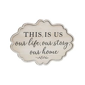 Parisloft This Is Us, Our Life, Our Story, Our Home Wall Decor Sign, White, 12.1 x 17.3 Inches